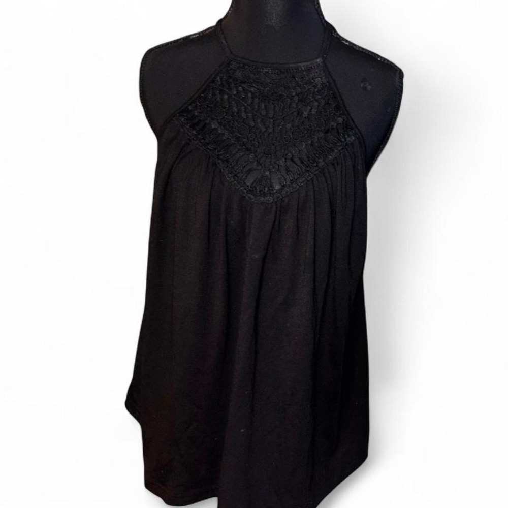 Black lace halter top